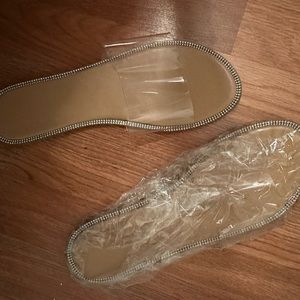 Nude rhinestone sandals